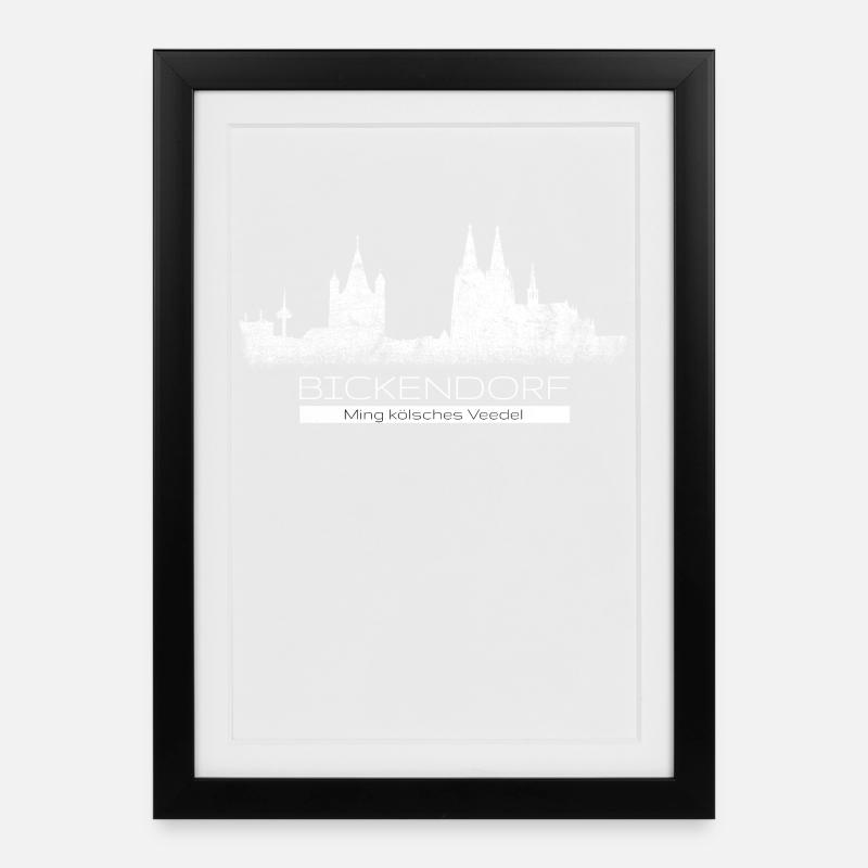 Bickendorf Ming Kölsche Veedel Heimat Köln Viertel - Gerahmtes Poster (27 × 37 cm) - Schwarz