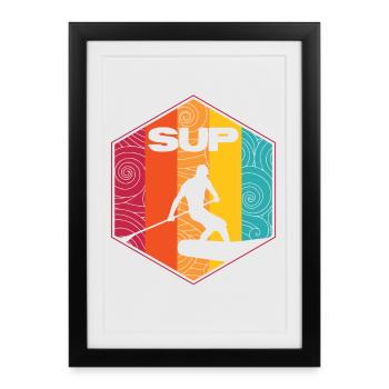 Conception de surf SUP - Affiche encadrée (27 × 37 cm) - noir - Devant
