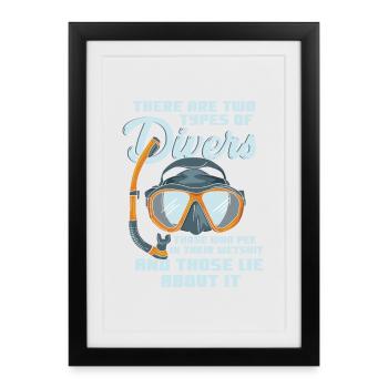 Scuba Diving - Framed poster (27 × 37 cm) - black - Front