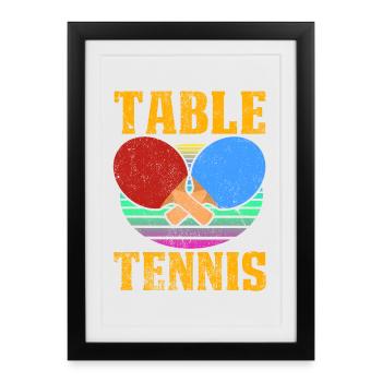 Graphique des amateurs de tennis de table - Affiche encadrée (27 × 37 cm) - noir - Devant