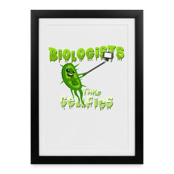 Biologists Cells Selfie - Framed poster (27 × 37 cm) - black - Front