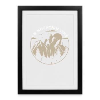 Hiking Camping Mountains - Framed poster (27 × 37 cm) - black - Front