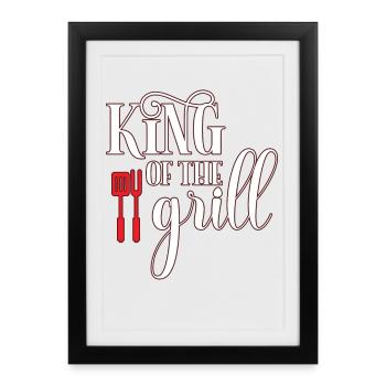 Grillkönig - Affiche encadrée (27 × 37 cm) - noir - Devant