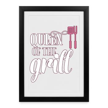 Grilling queen - Framed poster (27 × 37 cm) - black - Front