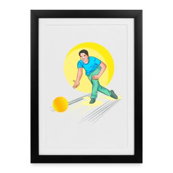 Bowling Bowler - Design - Framed poster (27 × 37 cm) - black - Front