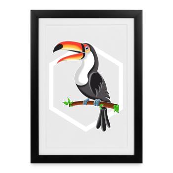 toucan - Affiche encadrée (27 × 37 cm) - noir - Devant