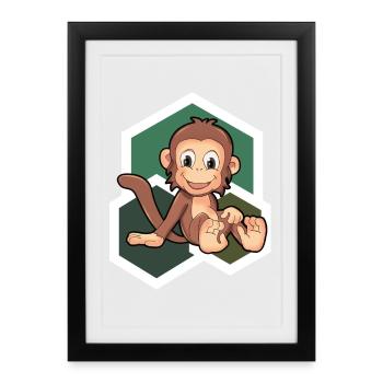 Singe mignon - Affiche encadrée (27 × 37 cm) - noir - Devant