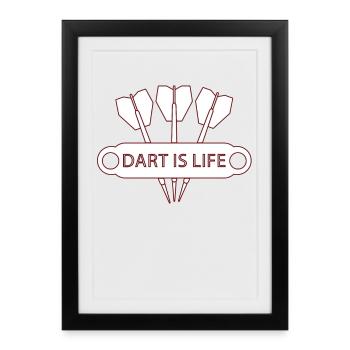 Logo Dart est la Vie de Dart - Affiche encadrée (27 × 37 cm) - noir - Devant