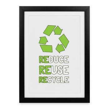 Environmental protection recycling - Framed poster (27 × 37 cm) - black - Front