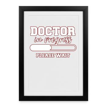 médecin - Affiche encadrée (27 × 37 cm) - noir - Devant