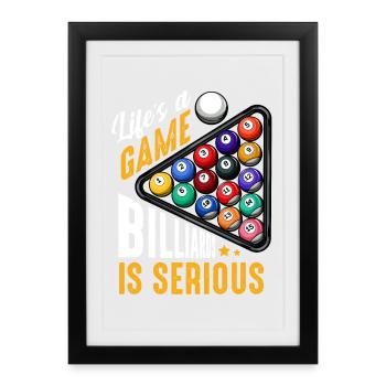 La vie est un jeu : Billiards Ernst - Affiche encadrée (27 × 37 cm) - noir - Devant