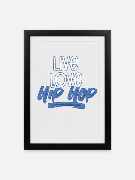 Hip Hop - Gerahmtes Poster (27 × 37 cm) - Schwarz