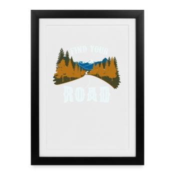 Voyage en voiture - Affiche encadrée (27 × 37 cm) - noir - Devant