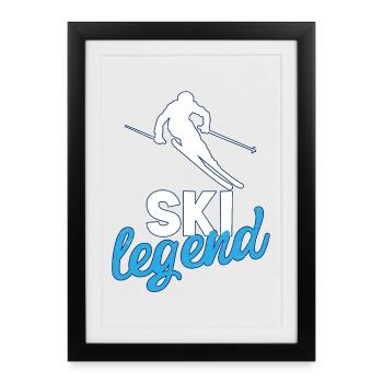 Ski Sport - Affiche encadrée (27 × 37 cm) - noir - Devant