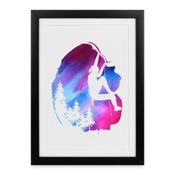 Aventure en tyrolienne grimpeuse - Affiche encadrée (27 × 37 cm) - noir - Devant