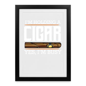 Je tiens un cigare – occupé - Affiche encadrée (27 × 37 cm) - noir - Devant