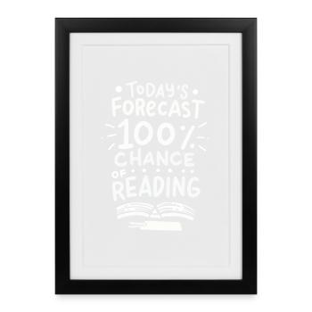 Lire les livres Livre cadeau bibliothèque - Affiche encadrée (27 × 37 cm) - noir - Devant