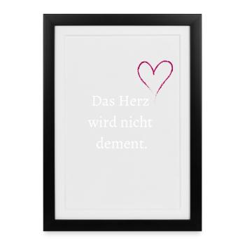 Le cœur ne devient pas dément. - Affiche encadrée (27 × 37 cm) - noir - Devant