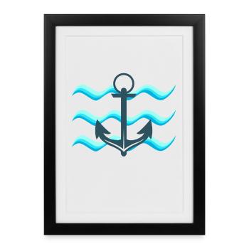 navigation à voile - Affiche encadrée (27 × 37 cm) - noir - Devant
