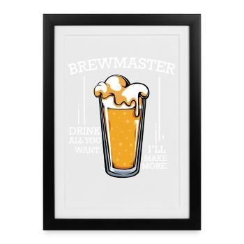 Biermeister Spruch Glass - Framed poster (27 × 37 cm) - black - Front
