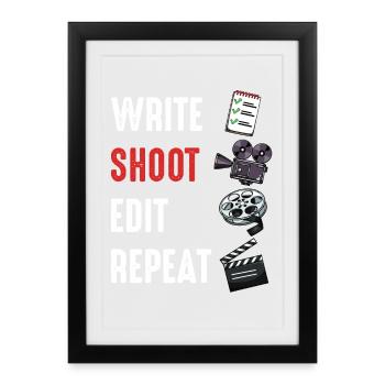 Write Turn Cut Repeat - Framed poster (27 × 37 cm) - black - Front