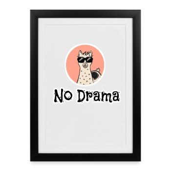 PAS DE DRAME LAMA - Affiche encadrée (27 × 37 cm) - noir - Devant