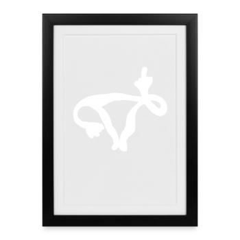 Fuck you utérus - ovaires drôles - Affiche encadrée (27 × 37 cm) - noir - Devant