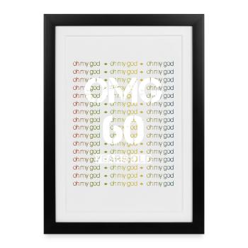 60 ans - Anniversaire, OMG Anniversaire Vintage - Affiche encadrée (27 × 37 cm) - noir - Devant