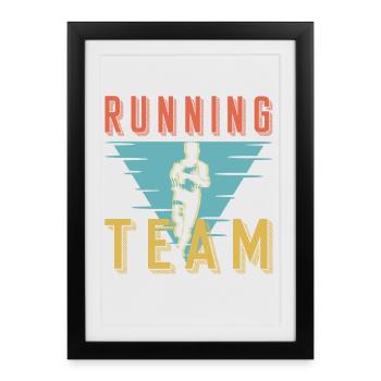 Retro Running Team Sprint Club Graphic - Framed poster (27 × 37 cm) - black - Front