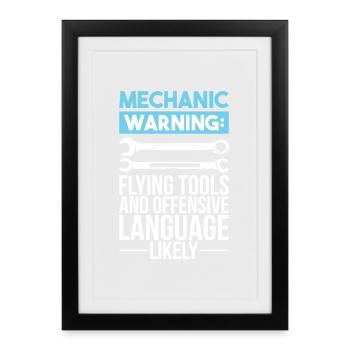 Auto mechanic car auto mechanic gift - Framed poster (27 × 37 cm) - black - Front