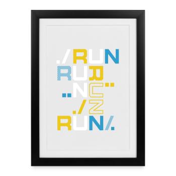 Run Run Run shirt - Framed poster (27 × 37 cm) - black - Front