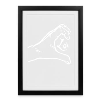 Love Hands Partners T-shirts - Couple Chemise - Affiche encadrée (27 × 37 cm) - noir - Devant