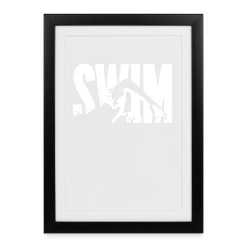 Swimmer - swim - Framed poster (27 × 37 cm) - black - Front