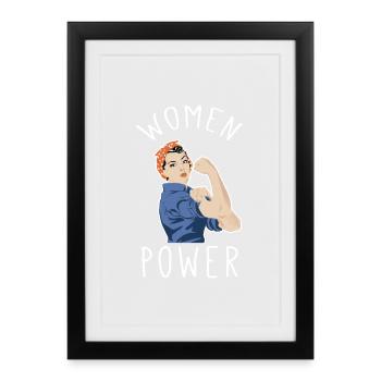Le pouvoir féminin à la manière de Rosie Riveter - Affiche encadrée (27 × 37 cm) - noir - Devant
