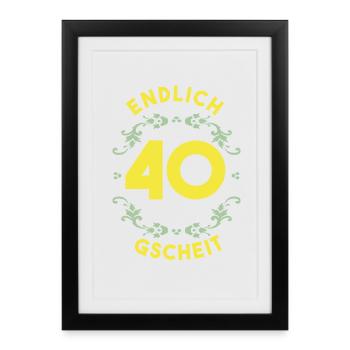 Souabe 40 ans - Affiche encadrée (27 × 37 cm) - noir - Devant