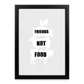 Amis animaux pas de nourriture - Affiche encadrée (27 × 37 cm) - noir - Devant