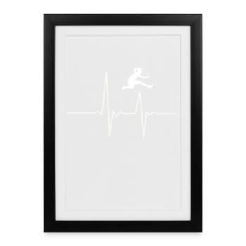 Hurdling Heartbeat - Framed poster (27 × 37 cm) - black - Front