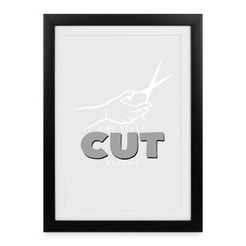 Coupe de sommeil – Motif coiffeur - Affiche encadrée (27 × 37 cm) - noir - Devant