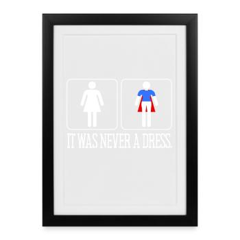 Ce n'était jamais une robe Superhero Girl Power - Affiche encadrée (27 × 37 cm) - noir - Devant