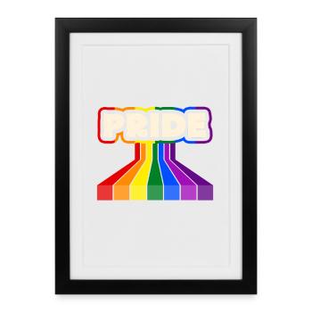 Pride Rainbow Block Design - Framed poster (27 × 37 cm) - black - Front