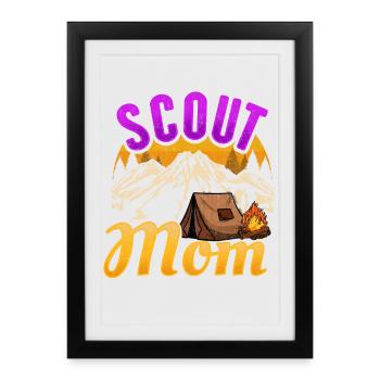 Tentes scoutes Camp scout - Affiche encadrée (27 × 37 cm) - noir - Devant