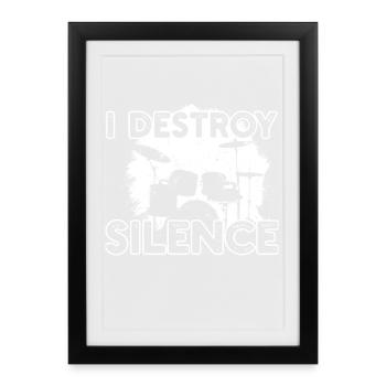 Batterie Batteur - Affiche encadrée (27 × 37 cm) - noir - Devant