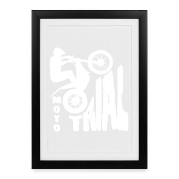 Moto Trial - Trial Bike - Motorcycle Motocross - Framed poster (27 × 37 cm) - black - Front