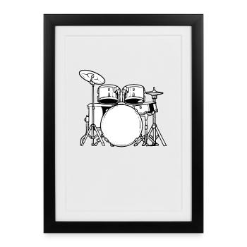 Drums Drummer - Framed poster (27 × 37 cm) - black - Front