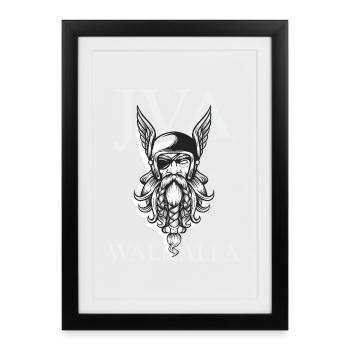 JVA Walhalla Prison Drôle Dicton Odin Thor - Affiche encadrée (27 × 37 cm) - noir - Devant