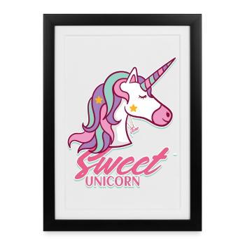 licorne 2 faite par jena2908 - Affiche encadrée (27 × 37 cm) - noir - Devant