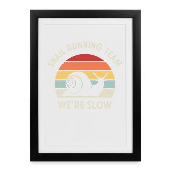 Vintage Marathon Snail Running Team - Affiche encadrée (27 × 37 cm) - noir - Devant