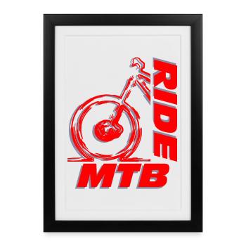 Ride MTB, ride more mountain bike - Framed poster (27 × 37 cm) - black - Front
