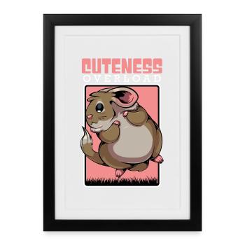 Cute Mouse Abundance Chinchilla - Framed poster (27 × 37 cm) - black - Front