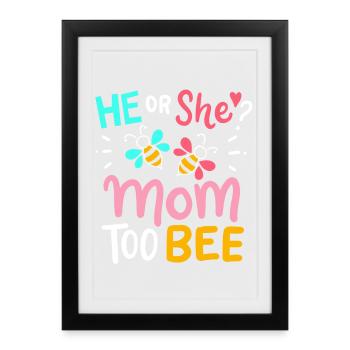 Gender Reveal Baby Shower - Affiche encadrée (27 × 37 cm) - noir - Devant